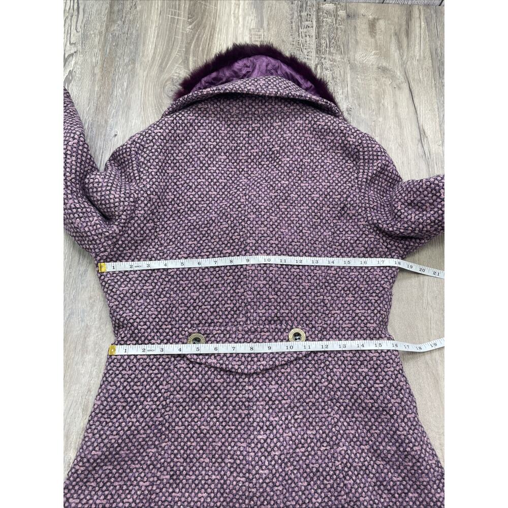 Yiteer Lisha 42 Coat Long Furr Collared Toggle Purple Jacket Womens small sizing - Picture 8 of 16